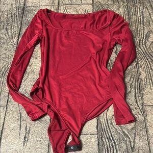 Red Long Sleeve Bodysuit